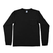 Load image into Gallery viewer, Long sleeve Crew neck Tee w/pocket / Jet Black
