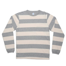 Load image into Gallery viewer, Wide Stripe L/S C/N Tee / H.Grey/Oatmeal
