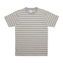 Load image into Gallery viewer, Uneven Stripe S/S C/N Tee / H.Grey/Oatmeal
