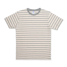 Load image into Gallery viewer, Uneven Stripe S/S C/N Tee / Oatmeal/H.Grey
