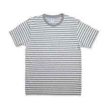 Load image into Gallery viewer, Narrow Stripe S/S C/N Tee w/Pkt / White/H.Grey
