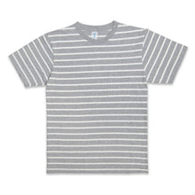 Load image into Gallery viewer, Uneven Stripe S/S C/N Tee w/Pkt / H.Grey/White
