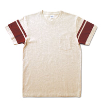 Load image into Gallery viewer, College Arm Stripe Tee / Oatmeal/Burgundy
